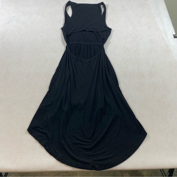 High low Black Dress Big peep hole on Back Sleeveless Jersey Fabric Medi… - Picture 10 of 10